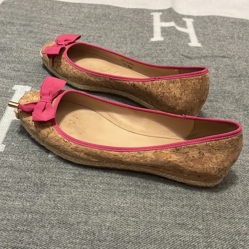 Kate Spade Valerie Pink Bow Flats Preppy Coquette Summer Coastal Minimalist